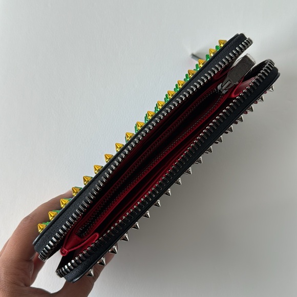❌SOLD❌ Christian Louboutin Panettone Wallet Calf Empire/Spikes Mix with Box & DB - Picture 12 of 14